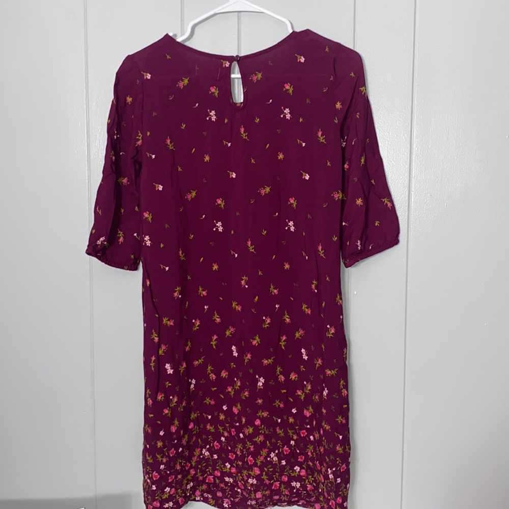 Old Navy Quarter Sleeve Maroon Floral Lightweight Dress Size XL (14) - Picture 3 of 9